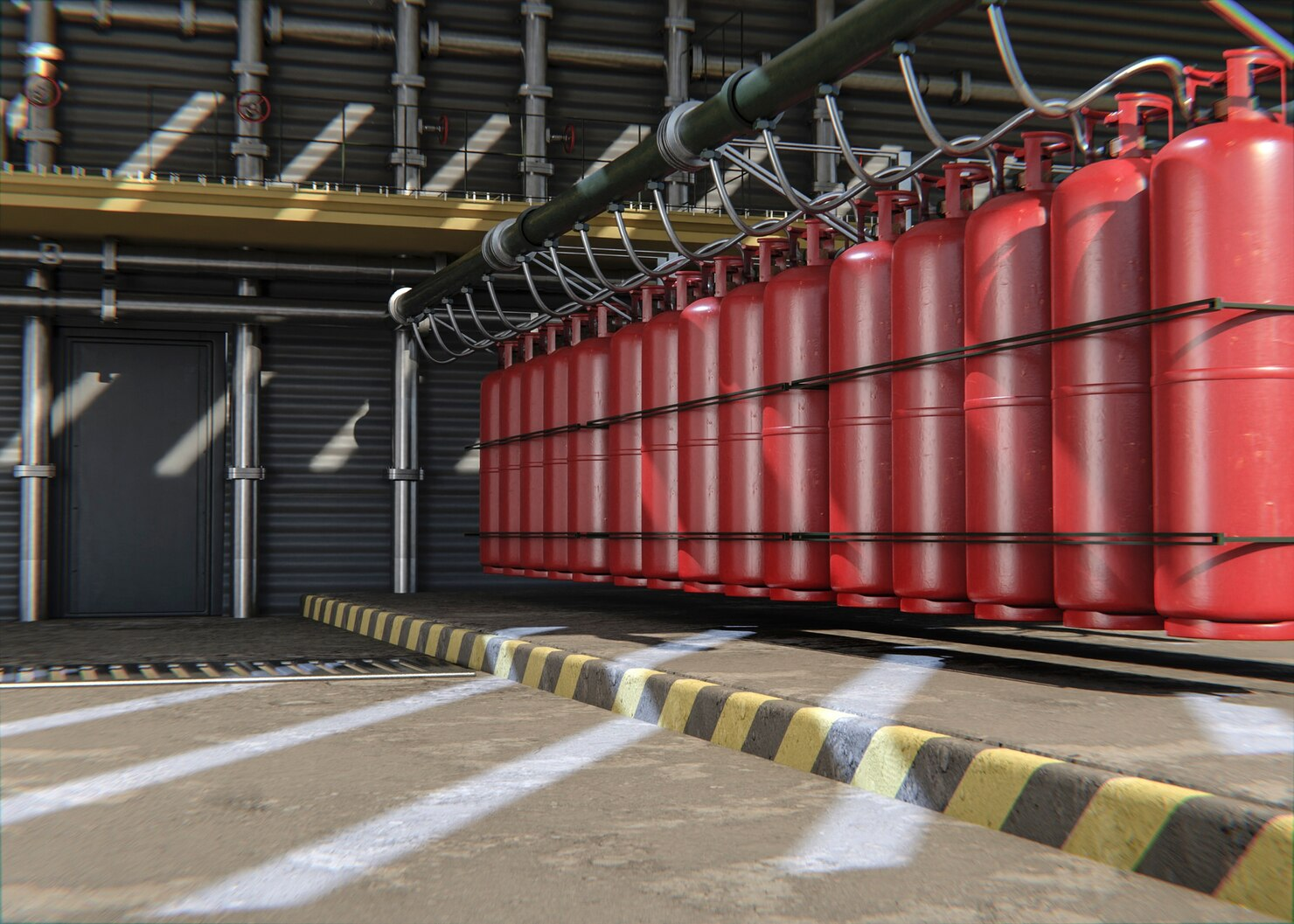 Fire suppression system in server room